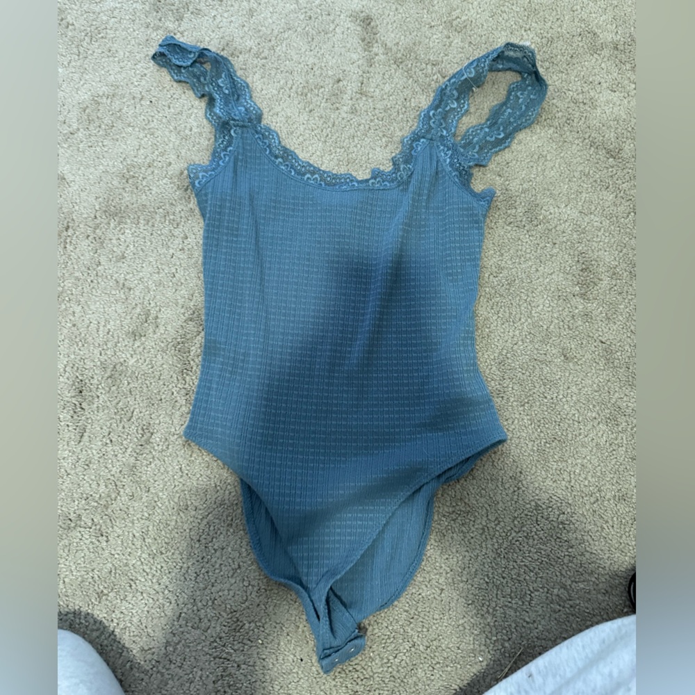 Forever 21 Light Blue Lace Bodysuit